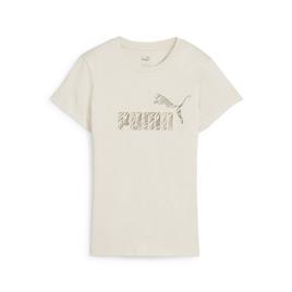 Puma Ess+ Animal Short Sleeve T-shirt Beige L Mulher