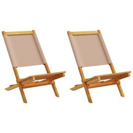 vidaXL Cadeiras de jardim 2 pcs acácia maciça/tecido cinza-acastanhado