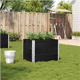vidaXL Vaso/floreira de jardim 80x60 cm madeira de pinho maciça preto