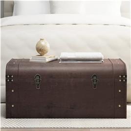 vidaXL Arca de arrumação c/ trincos contraplacado castanho-escuro