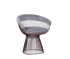 Poltrona de design estofada em veludo e estrutura em aço - albert