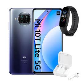 Pack Smartphone Xiaomi Mi 10T Lite 5G - 64GB - Atlantic Blue + Xiaomi Mi Band 5 + Auriculares Xiaomi Mi 2 Basic - Exclusivo Fnac