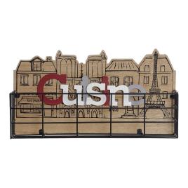 Cesta Multiusos  Cusine Metal Madeira MDF (37 x 19.8 x 7.5 cm)