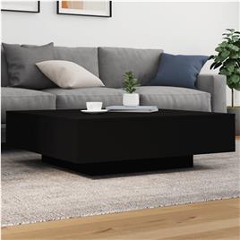 vidaXL Mesa de centro com luzes LED 100x100x31 cm preto