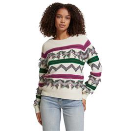 Scotch & Soda Fringe Jacquard Sweater Beige S Mulher