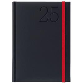 PAPIRO Agenda Diária Garda, 120 x 165 mm, Preto e Vermelho