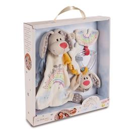 Nici Set & Rattle Ring Guardian-bunny Dein Schutzengel 32x30x6.3 Cm In Gift Box Doudou