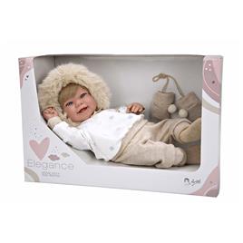 MuÑecas Arias Elegance Zoe With Mittens Weight 45 Cm Baby Doll Beige