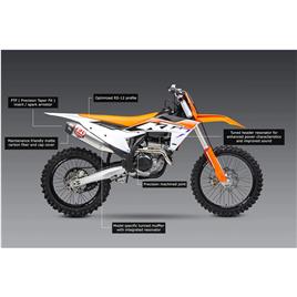 Yoshimura Usa Rs-12 Ktm 250/350sx-f Husqvarna Fc250/350 22-24 Not Homologated Full Line System Prateado Not Homologated