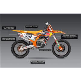 Yoshimura Usa Rs-12 Ktm Sx-f 450 Fe 22-23 Not Homologated Full Line System Prateado Not Homologated