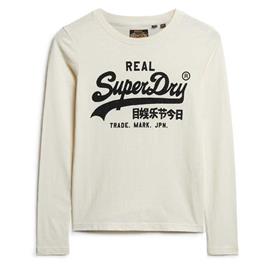 Superdry Embellished Vl Graphic Long Sleeve T-shirt Beige XS Mulher