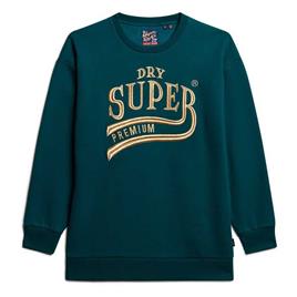 Superdry Luxe Metallic Logo Long Sleeve Midi Dress  S-M Mulher