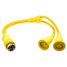 Hubbell Y Female-male Plug Adapter Dourado