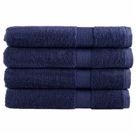 vidaXL Toalhas premium 4 pcs 100x200 cm 600 gsm algodão azul-marinho