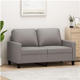 vidaXL Sofá de 2 lugares tecido 120 cm cinzento-acastanhado