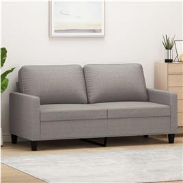 vidaXL Sofá de 2 lugares tecido 140 cm cinzento-acastanhado