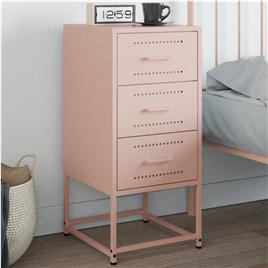 vidaXL Mesa de cabeceira 36x39x78 cm aço rosa