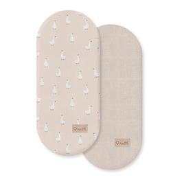 Albero Mio Satin Cotton And Muselina Goose 2 Units Bottom Carrycot Beige