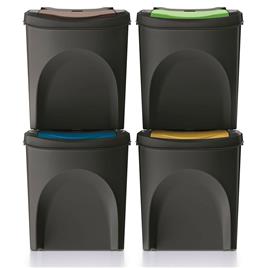Keden Sortibox Set Of 4 Trash Cans 100l