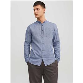 Jack & Jones Band Melange Long Sleeve Shirt Azul XL Homem