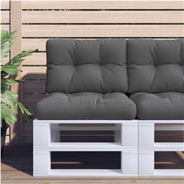 vidaXL Almofadões de paletes 2 pcs tecido antracite