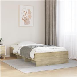 vidaXL Estrutura cama 100x200 cm derivados de madeira carvalho sonoma