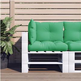 vidaXL Almofadões para móveis de paletes 3 pcs tecido verde