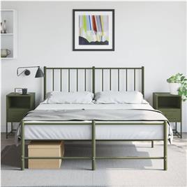 vidaXL Mesas de cabeceira 2 pcs 36x39x60,5 cm aço verde azeitona