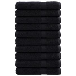 vidaXL Toalhas premium 10 pcs 100x200 cm 600 gsm algodão preto