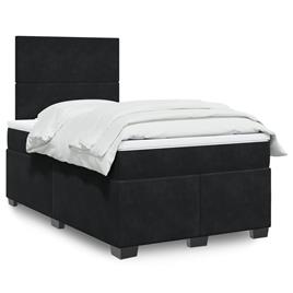 vidaXL Cama boxspring com colchão 120x200 cm veludo preto