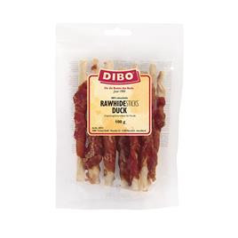 Sticks de pele crua DIBO com pato - Pack económico: 4 x 100 g