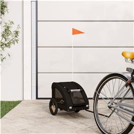 vidaXL Reboque bicicleta p/ animais tecido oxford/ferro preto