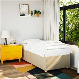 vidaXL Estrutura de cama em tecido 80x200 cm cor creme