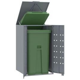 vidaXL Abrigo para caixote do lixo 69x79x117 cm aço cinzento