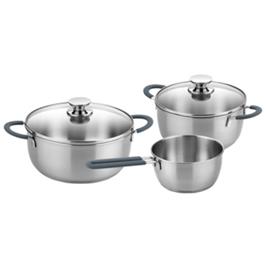 BATERIA DE COZINHA MONIX CINZA 3 PEÇAS