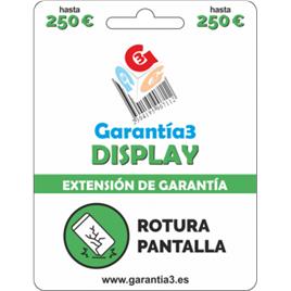 GARANTIA DE EXIBIÇÃO DE TELAS G3 DE ATÉ 250€