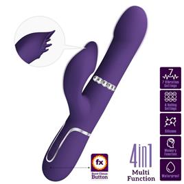 PRETTY LOVE - ZALIN VIBRADOR DE COELHO PÉROLAS 4 EM 1 ROXO