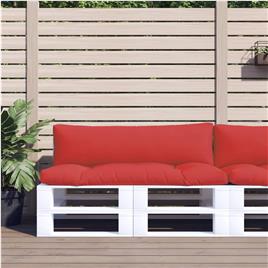 vidaXL Almofadões de paletes 2 pcs tecido vermelho