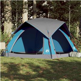 vidaXL Tenda de campismo cabana para 4 pessoas impermeável azul