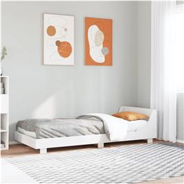 vidaXL Estrutura de cama com cabeceira 100x200cm pinho maciço branco