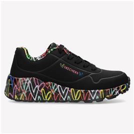 Skechers Uno L Lovely Luv - Preto - Ténis Lona Menina tamanho 29