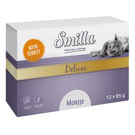 Smilla Deluxe 12 x 85 g comida húmida para gatos a preço especial! - Mousse - Com peru e manjericão