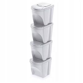 Keden Sortibox Set Of 4 Recycling Bins 4x25l Transparente