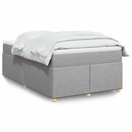 vidaXL Cama com molas/colchão 120x200 cm tecido cinza-claro