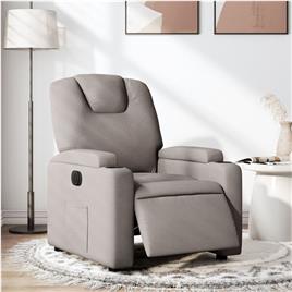 vidaXL Poltrona elétrica reclinável tecido cinzento-acastanhado