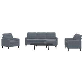 vidaXL 4 pcs conjunto de sofás com almofadões veludo cinzento-escuro