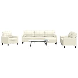 vidaXL 4 pcs conjunto de sofás com almofadões e rolos veludo creme