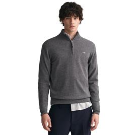 Gant Superfine Lambswool Half Zip Sweater Cinzento S Homem