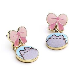 Pusheen the Cat Pink Bows Drop Earrings