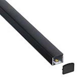 Kit - perfil aluminio dira para fitas led 2 metros preto
